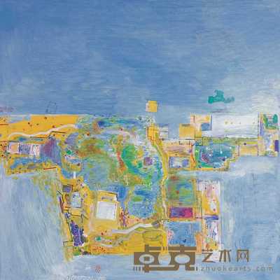 邬烈炎 2005年作 园林 100×100cm